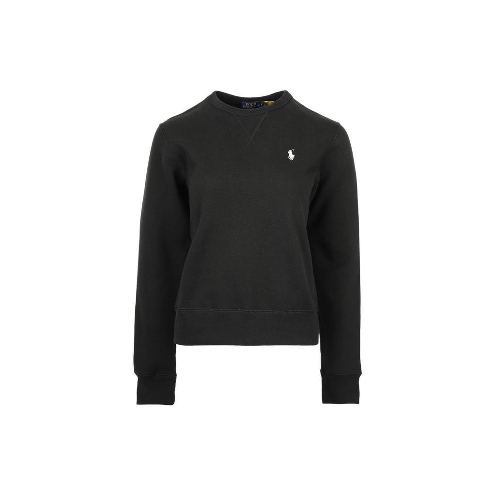 Polo Ralph Lauren Solid Logo Embroidered Crew Neck Long Sleeve Sweatshirt Women sweatshirt Black 211817662008
