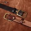 Ice Crack Bronze Buckle Thick Top Layer Cowhide Belt Men's Genuine Leather Fashion Trend Personality Jeans Belt