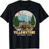 Yellowstone Nationalpark Bison Retro Wandern Camping Outdoor T-Shirt