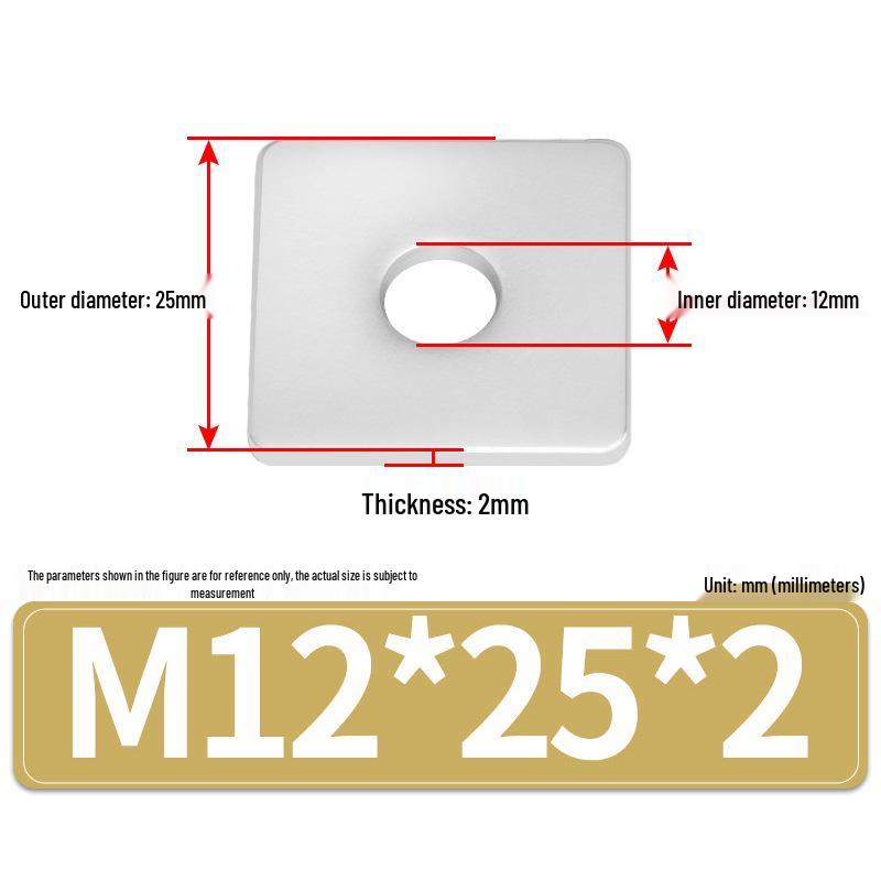 304 Stainless Steel Thickened Square Flat Washers M4-M24