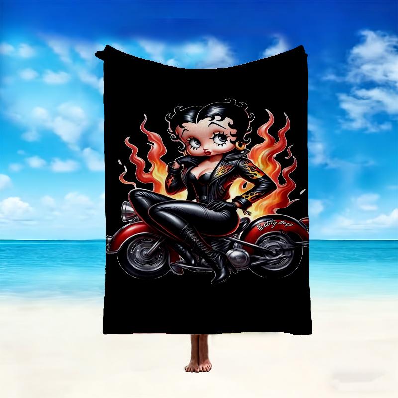 1pc Betty Boop Blanket, Home Printed Throw Blanket - Soft Blanket Gift for Family, Washable Sofa Bed Blanket