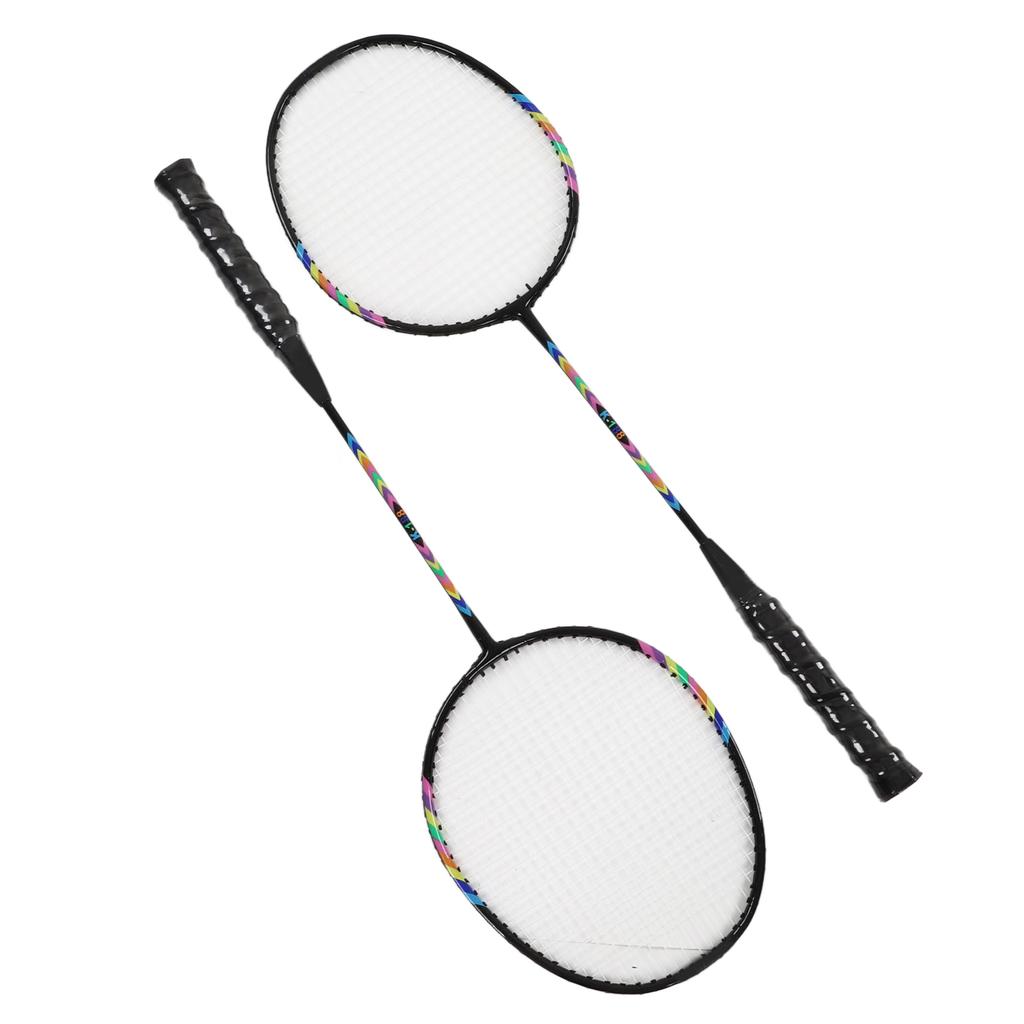 2Pcs Badminton Racquets Set Lightweight Sturdy Double Badminton Rackets with Storage Bag for 2 Player