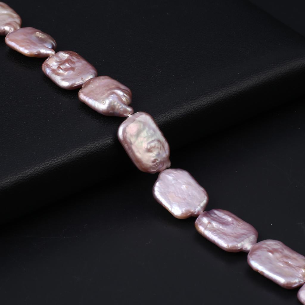 1String, Purple Natural Freshwater Pearls, Baroque Rectangle Pearl Beads, 15×18 Mm, for DIY Necklace Accessories, Jewelry Making, Women Gift, 36 Cm