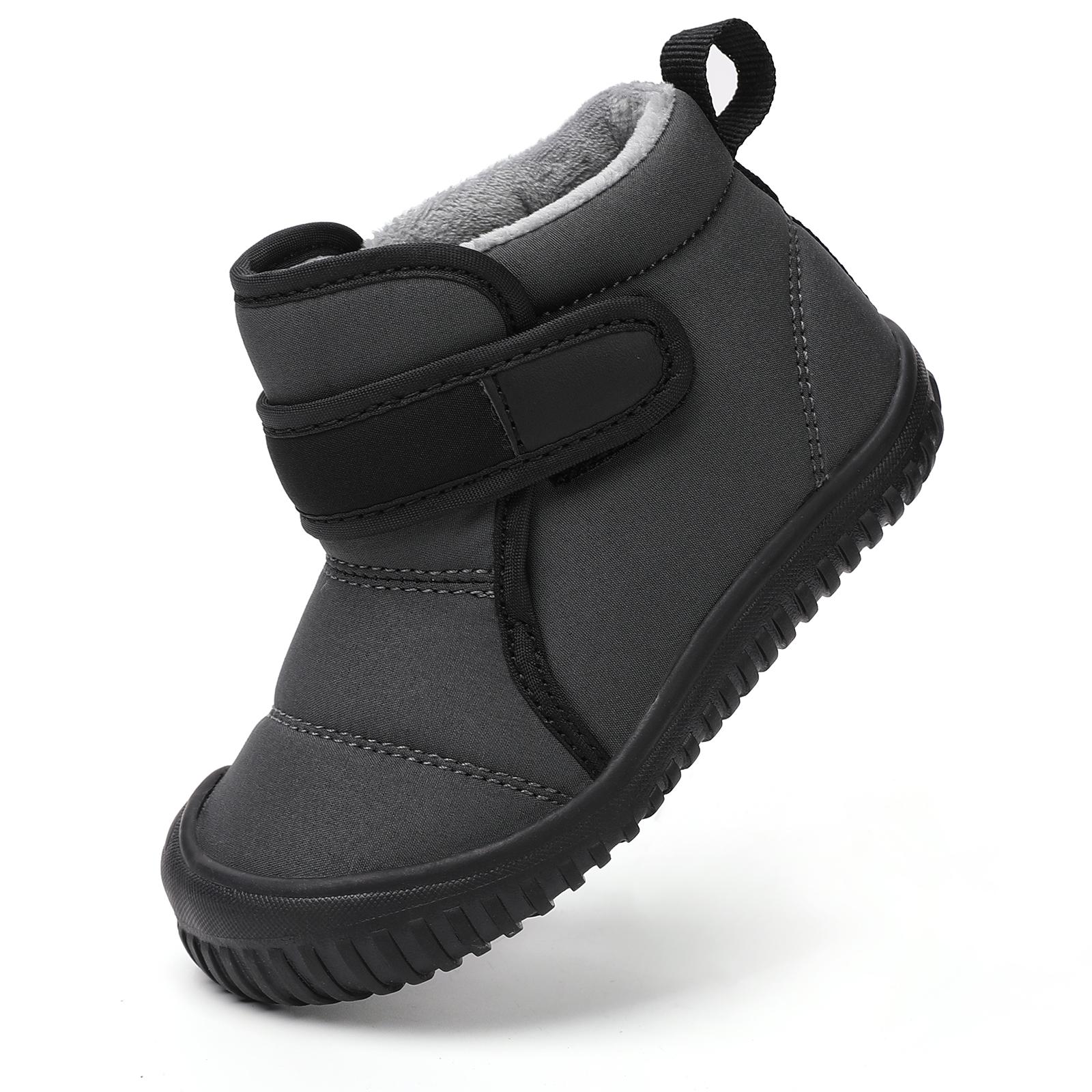 

Kids Snow Boots Girls Ankle Winter Boots Warm Plush Boys Fur Shoes Children Platform Boots Size 20-28 21 серый