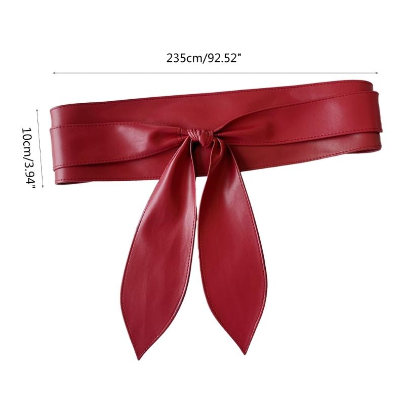 Self Tie Belt Elegant Knotted Wide Waist Belt for Jeans Dresse Club Bar Obi Belt