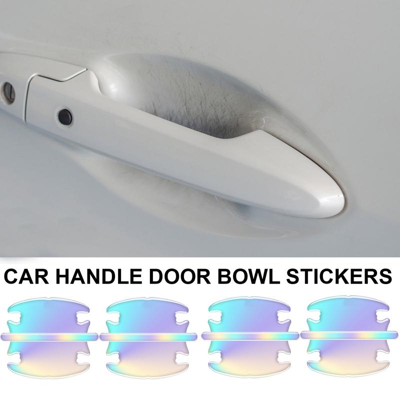 Car Door Handle Cup Protector Car Door Scratch Protector Colorful Sticker Set Adhesive Accessories For Decorative Exterior