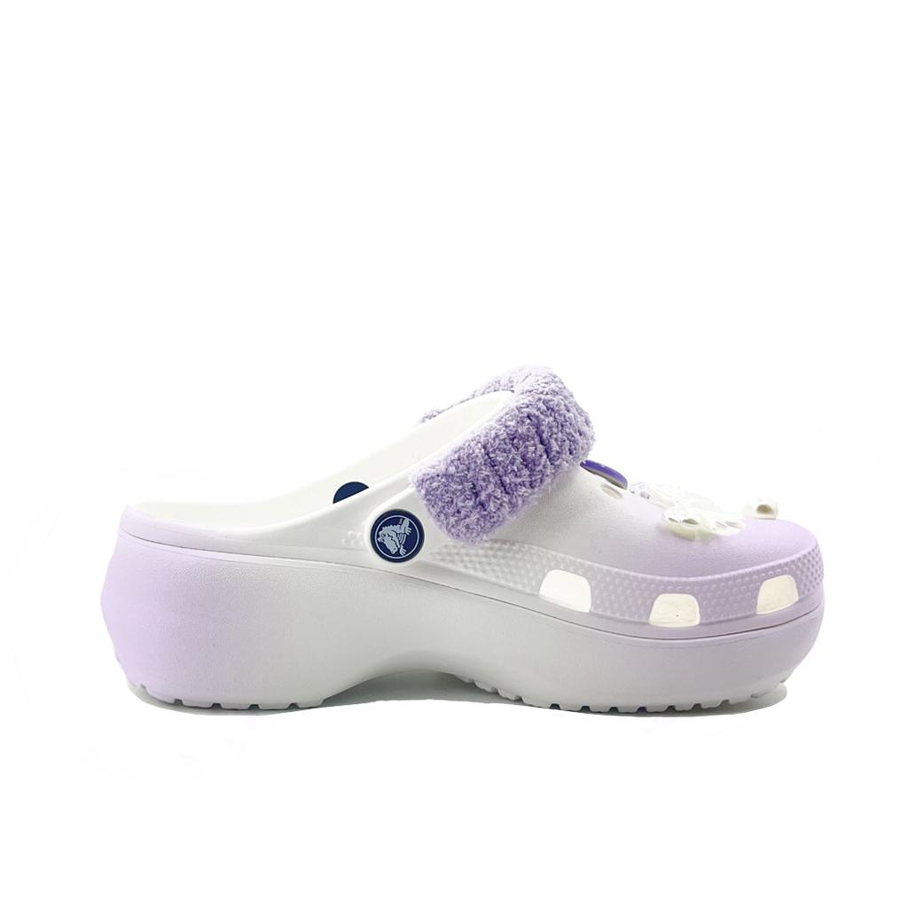 Crocs Classic Platform Clog EVA Fashion Trend Comfortable Personality Simple Commuter Hole Shoes Unisex Purple