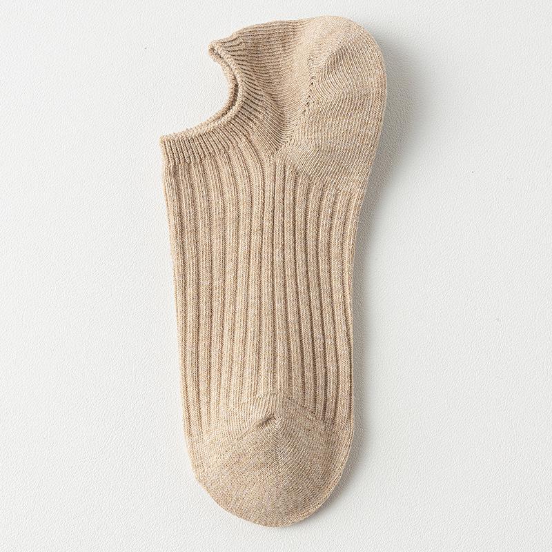 Women's No-Show Cotton Boat Socks - Thin, Anti-Slip, Low-Cut for Spring, Summer, Autumn