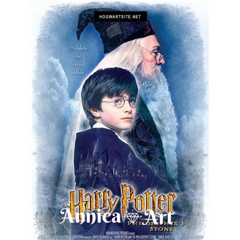 Harry Potter Cartoon Stich Bilder Set Künstliche Leinwand Hogwarts Schule Mosaik Stich 5d Diy Vollbohrer Diamantmalerei Kunst