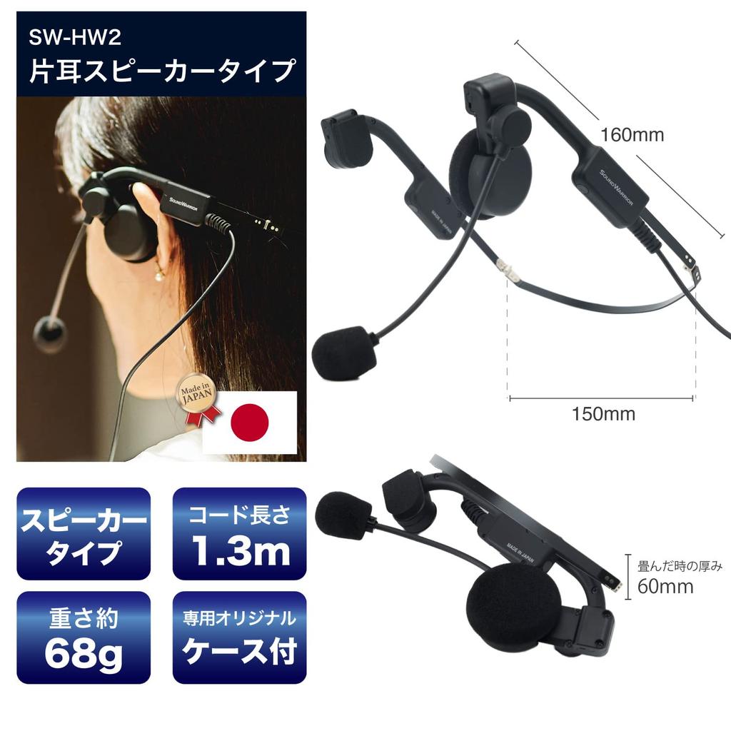 SOUNDWARRIOR Headset Speaker Type Wired Foldable Adapter Original Case Included Made in Japan B-Frame-air Single-ear Ultra-lightweight USB-C +