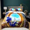 Movie Cartoon Sonic Duvet Cover Set 3 Pieces Bedding Set for Kids Soft Comfortable Quilt Cover with Pillowshams
