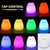 LED Colorful Cat Silicone Light Night Lamp Indoor Sensor Lamp  Baby Sleeping