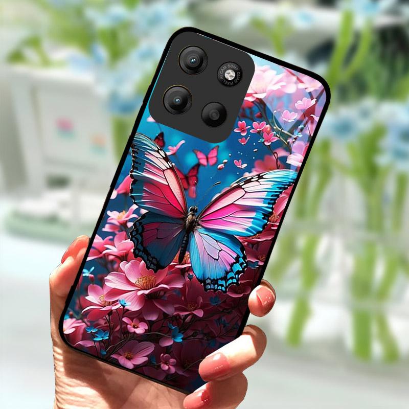 Für Motorola G15 Hülle Gehärtetes Glas Handyhülle Für Moto G15 MotoG15 Sturzschutz Luxuriöse Rückabdeckung G 15 Schale Hülle