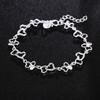 Magnifique bracelet en argent 925 magnifique femme CŒUR charmant Chaîne en Cristal mode Fête de Mariage bijoux mignonne dame