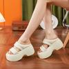 Platform sandals women's summer fashion outer wear 2025 new European station muffin fashion versatile height increase cool slippers