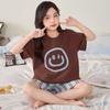 Girls Cotton Pajama Set Short Sleeve Cartoon Print Sleepwear Kids 8 Years