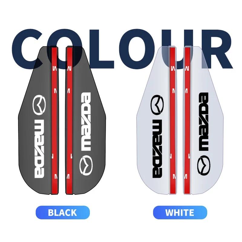 2Pcs Car Logo Rearview Mirror Rain Eyebrow Stickers For Mazda 3 5 323 CX-3 CX-4 CX-5 CX-7 CX-9 Axela 6 RX8 7 MX3 MX5 Accessories h1