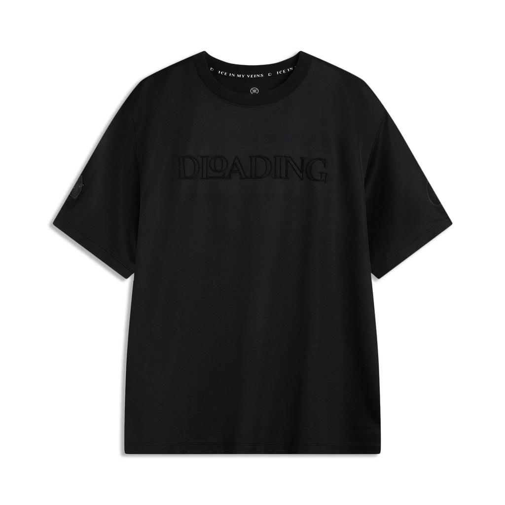 Li Ning T Shirts Men's Black Crew Neck Moderate Straight Fit AHSV813-1
