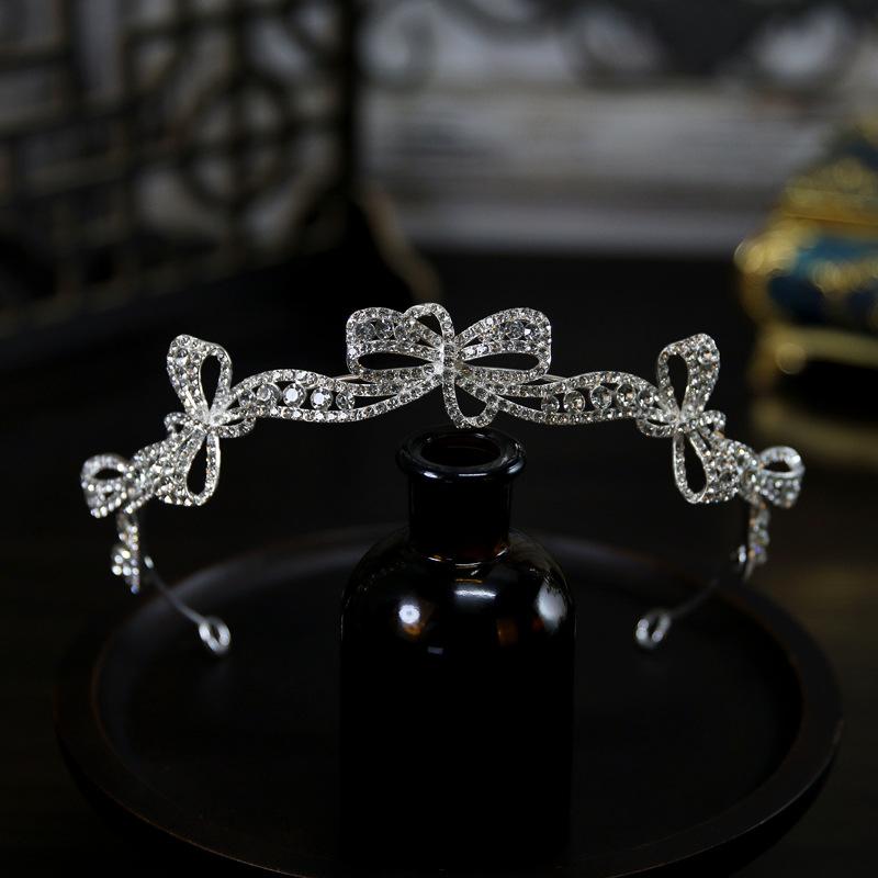 Koreanischer Stil Schlicht Klein Frisch Exquisit Schleife Braut Hochzeitskrone Tiara Krone Tiara Haarschmuck