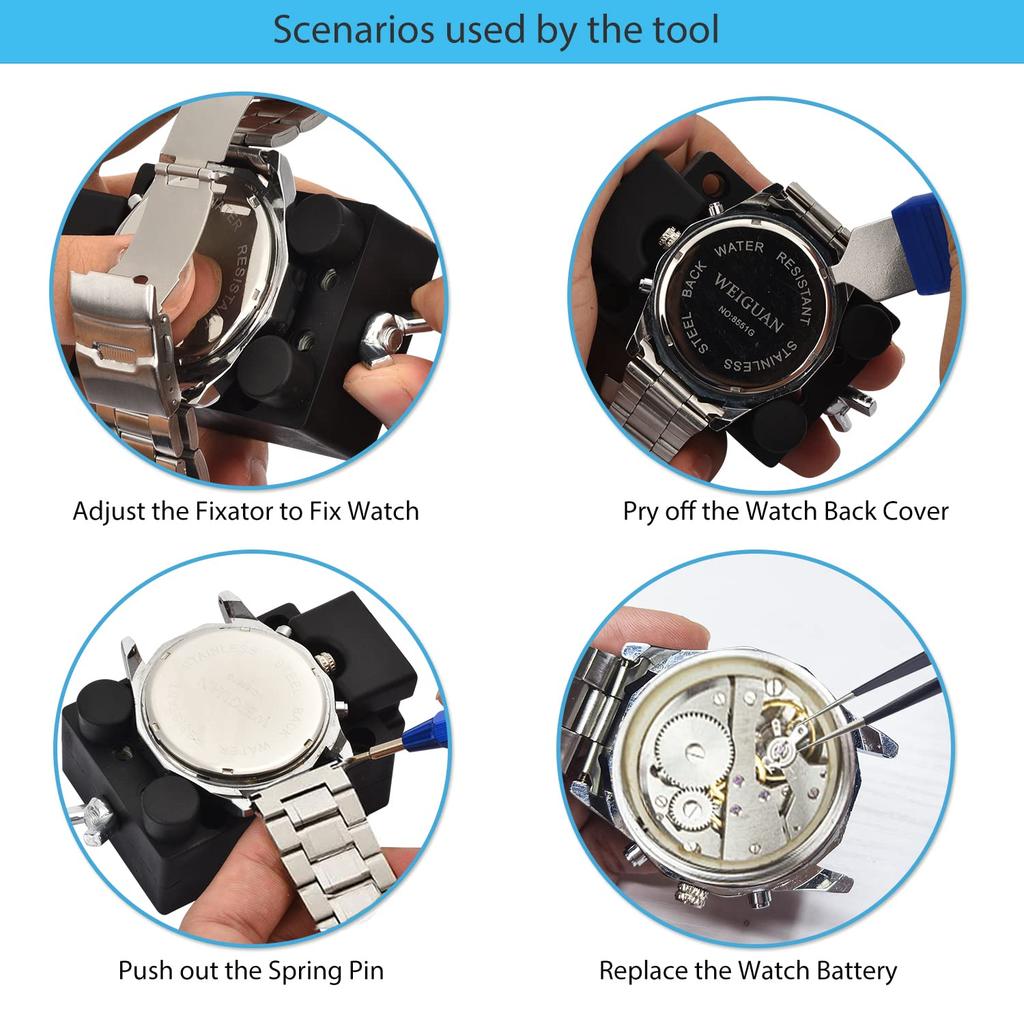 EASYTIME Watch Repair Watch Link Removal Tool Watch Replacement Tool Watch Adjustment Tool Watch Spring Bar Tool Instruction Manual and Carrying Case