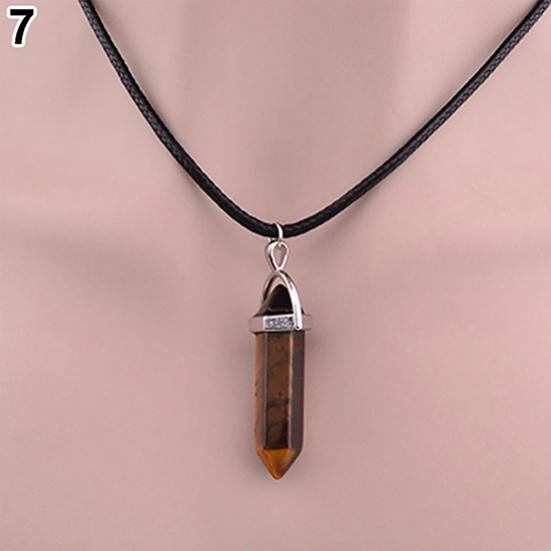 Přívěsek provazový náhrdelník z umělého kamene přírodního křemene na čakry Reiki