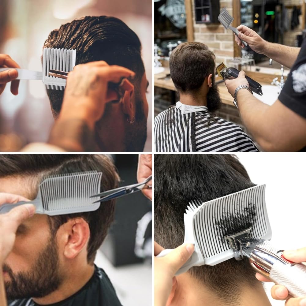 Jravezt Professional Barber Hair Comb Set with Fade Curved Positioning Hair Cutting Treatment Hair Cutting Portable Hairdressing Hairdresser for Home