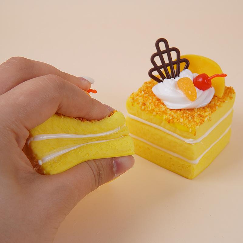 1Pcs Soft Cartoon Fruit Cake Roll Anti-Stress Mochi Pu Foam Toys New Slow Rebound Cake Squeeze Toy For Kids Adult