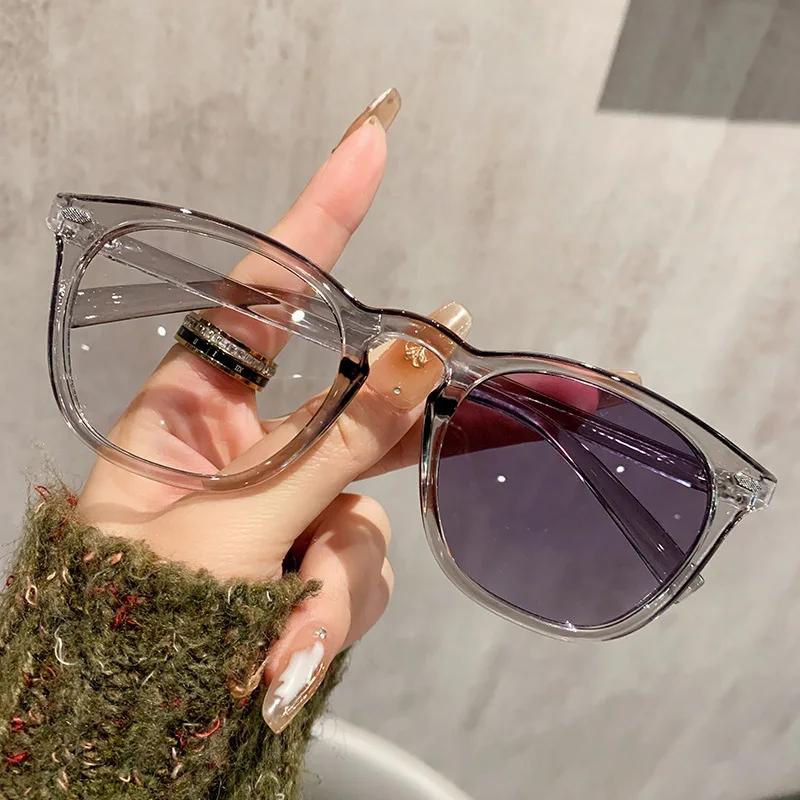 Men's Square Photochromic Glasses Blue Light Blocking Full Frame Eyewear for Women Eye Protection Business Style