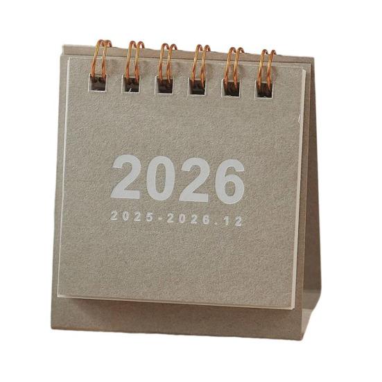 2026 Mini Stolní kalendář leden 2026-prosinec 2026 12měsíční plánovač Malý stojací překlápěcí kalendář s dvojitou drátovou vazbou pro domácí kancelář