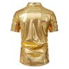 2024 European & American Men's Shiny Disco Short Sleeve Shirt - Youth Hot Stamping, European Size