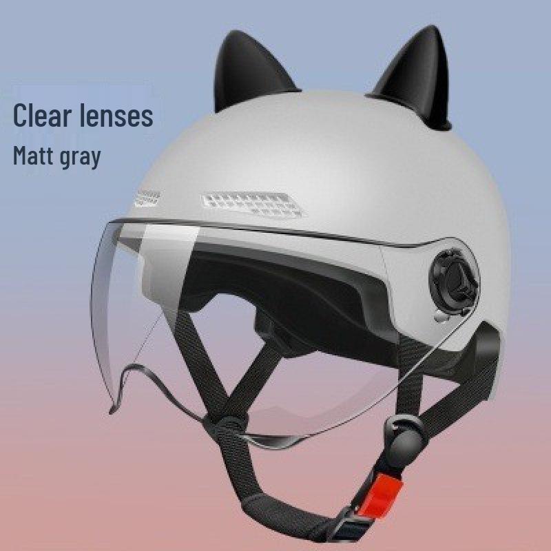 3C Certified Unisex Cat Ear Electric Bike Helmet, Sun Protection, All-Season Safety
