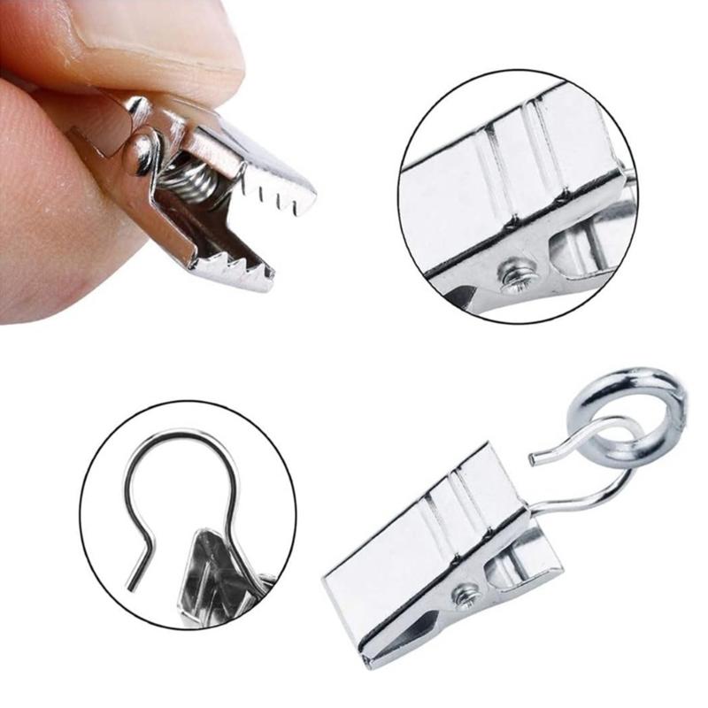 Multipurpose Hook Clips Set Of 100,Metal Curtain Clips for Curtain Bathroom Shower Curtains And Outdoor Decorations