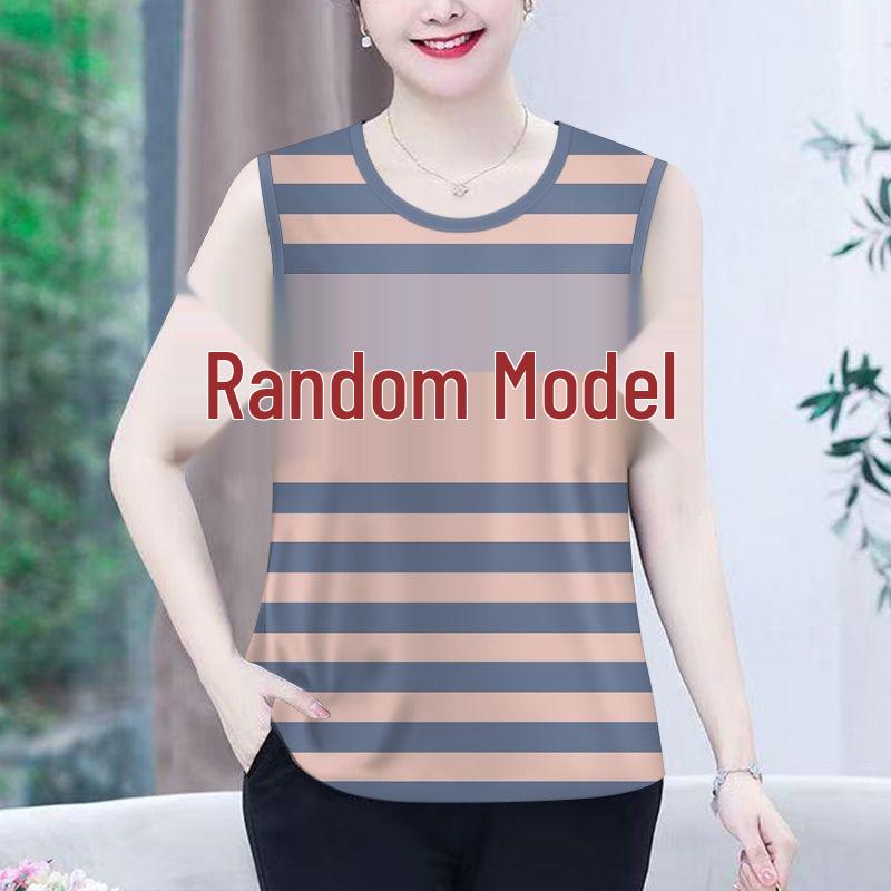 

Women s Plus Size Striped Sleeveless Tank Top - Casual Slimming Summer Fashion M (up to 100 jin) природний