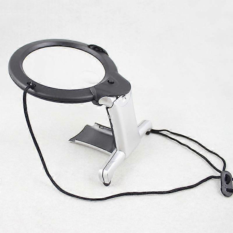 Round Neck Embroidery Loupe: Reading Magnifier Lighted X2 And X6 Magnifying Illuminated Hands-free Led For Work Sewing Repairs Creative Leisure