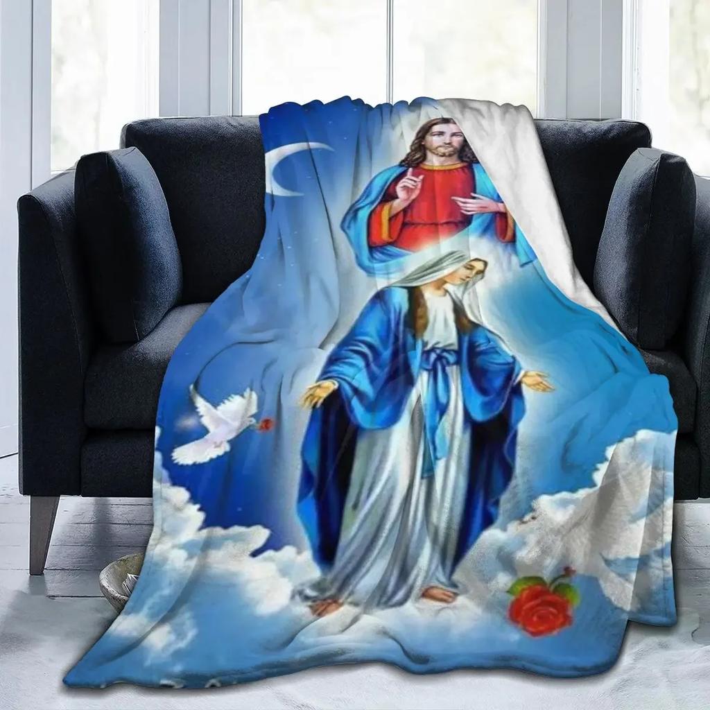 Jesus Divine Mercy Soft Plush Blanket, Flannel Blanket Throw Blanket for Living Room Bedroom Sofa Cover