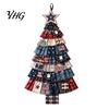 Holiday Home Interior Embellishment Christmas Handmade Door Hanging Kit, Patchwork Tree Decoration DIY Sewing Year Round Garden And Seaside Decor Set,
