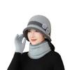 Hat Women Autumn and Winter Woolen Hat Mother Hat Outdoor Bike Protection Ear Warm Old Lady Knit Hat