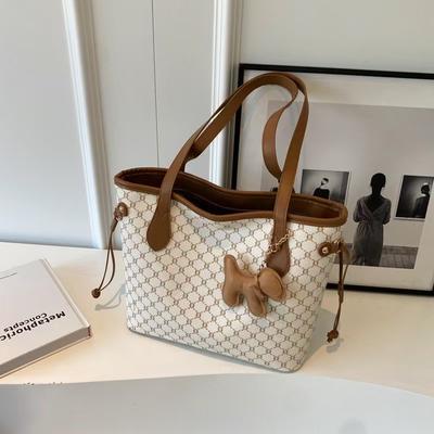 Large Capacity Women'S Fashion Commuter Shoulder Bag Vintage Printed Portable Tote Bag