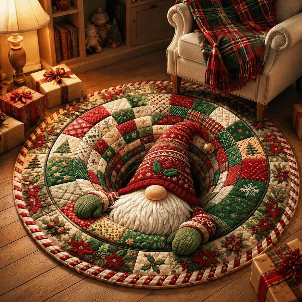 3D Special-shaped Christmas Round Carpet Imitation Cashmere Bedroom Door Mat  Home Decor