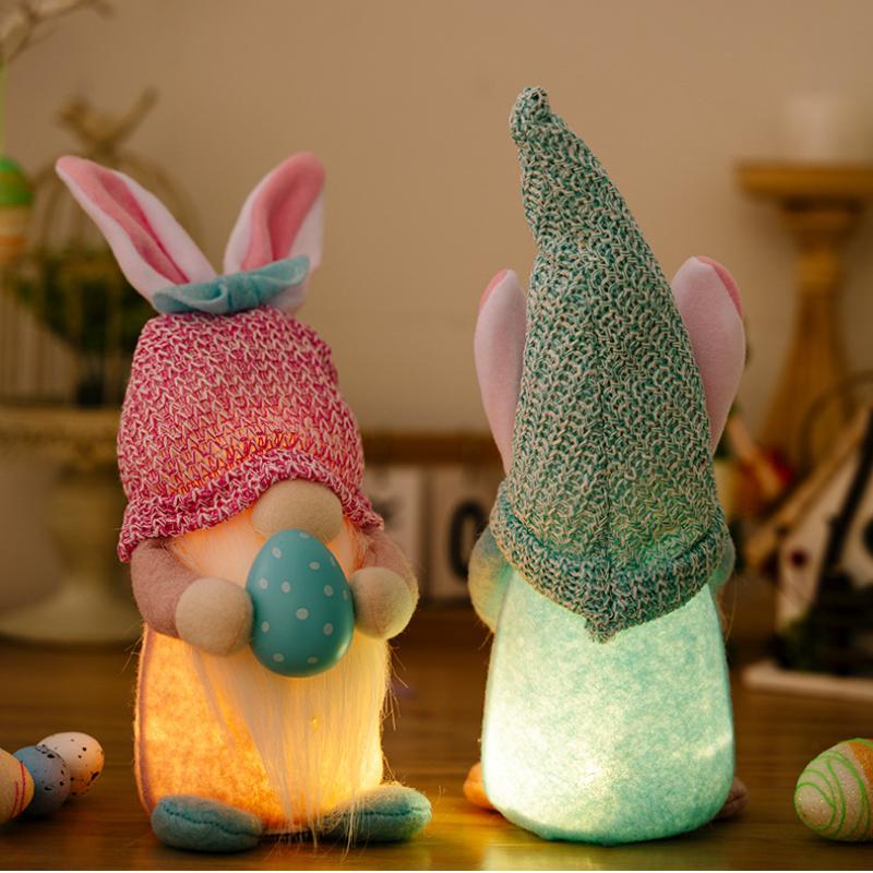 Mother's Day Ornament Faceless Gnome Plush Faceless Gonk Doll Dwarf Elf Decoration Holding Tulip Rudolph Plushie Toy Gifts