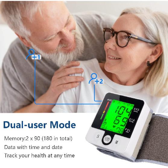 Wrist Blood Pressure Monitor for Home Use Digital Automatic Talking Wrist Blood Pressure Cuff, Rechargeable Blood Pressure Machine Adjustable Bp Cuff
