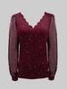 European Style V-Neck Long Sleeve Mesh T-Shirt