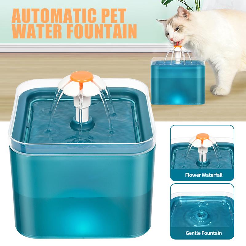 

Yuanshu Новый автоматический фонтанчик для воды для домашних животных, собак и кошек, 2 л, светодиодный автоматический диспенсер для питьевой воды, чаша