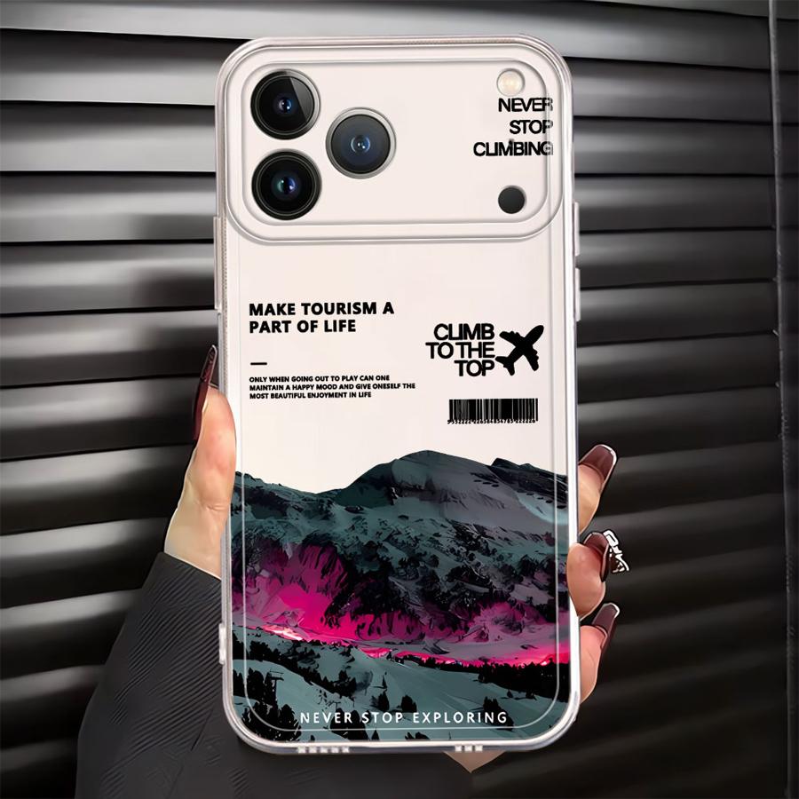 

Чехол для iPhone 17 Pro Max 7 8 15 12 Mini Air 14 Plus XS Max 11 16 XR 13 Pro Мягкая крышка для телефона Закат в снежных горах iPhone 16