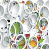 Modern Minimalist Mural Photo Wallpaper White Ring Cycle Fruits Wall Mural Abstract Art Wall Paper Bedroom 3d Wall Decor