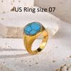 Natural Stone Turquoises Bracelets For Women, Stainless Steel Link Hand Chain Wristband,18k Gold Plated Bracelet Set Jewelry