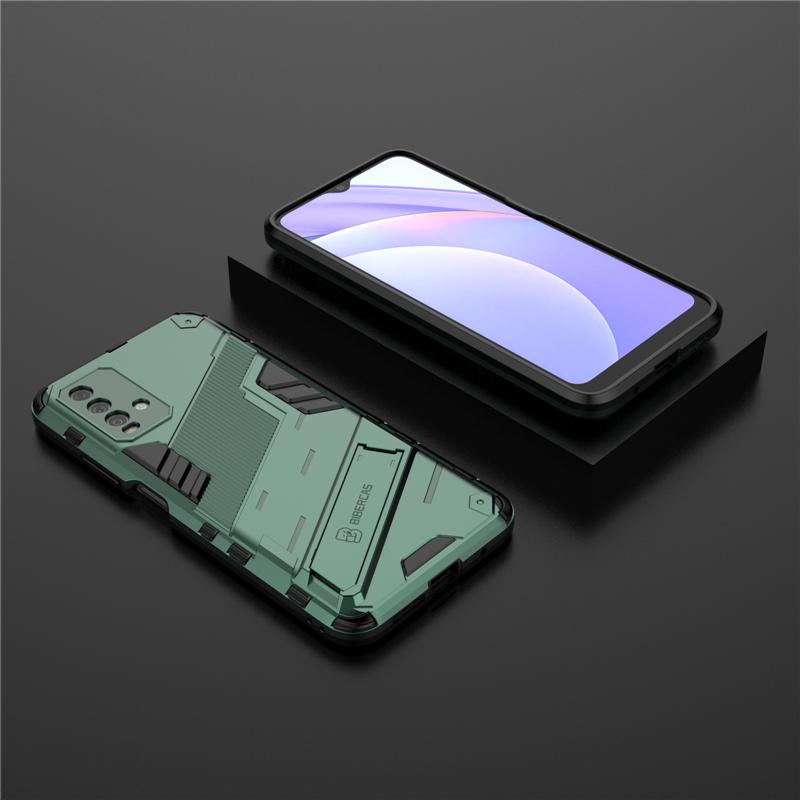 For Peatkop Xiaomi Redmi 9T Case Armor Shockproof Protection Cover For Xiaomi Redmi 9T Stand Holder Rugged Silicone Case