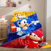 Sonic Cartoon Print Blanket Warm Comfortable Flannel Cover For Bedrooms, Sofas, Beds, Chairs LXRa52
