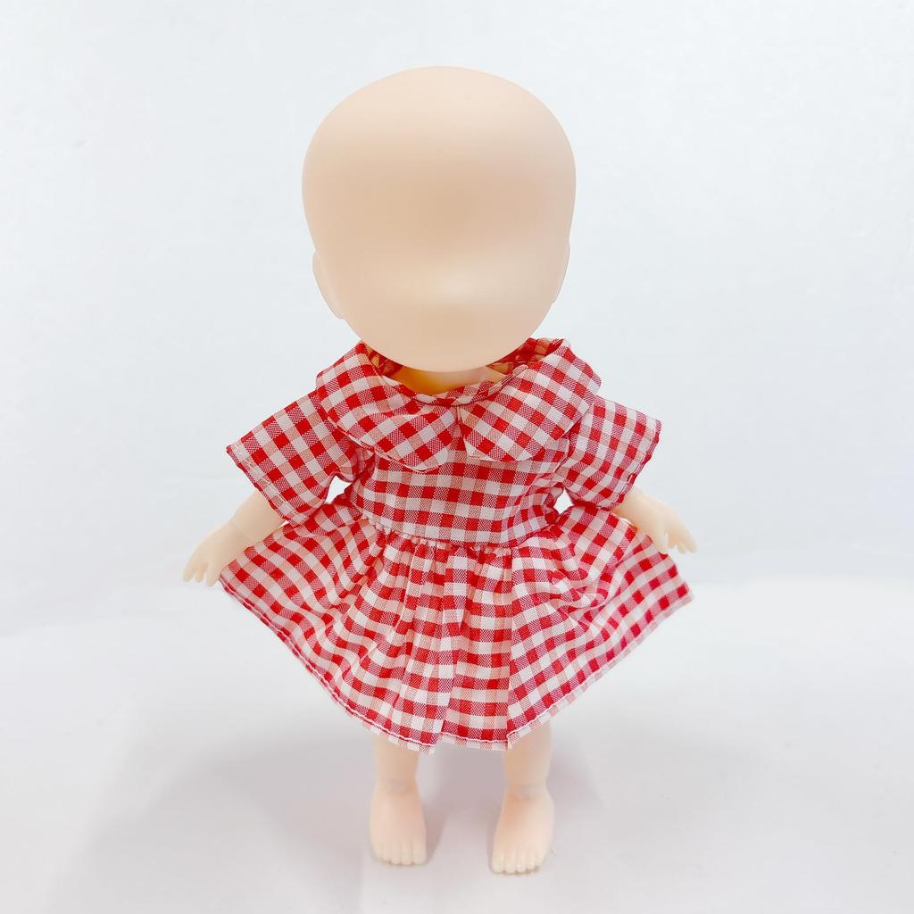 Retro Country Dress, Checkered Red, 10cm Plush Toy, Kigurumi, Accessories, Otaku, Doll, Mascot, Kpopdoll, Costume [Used]