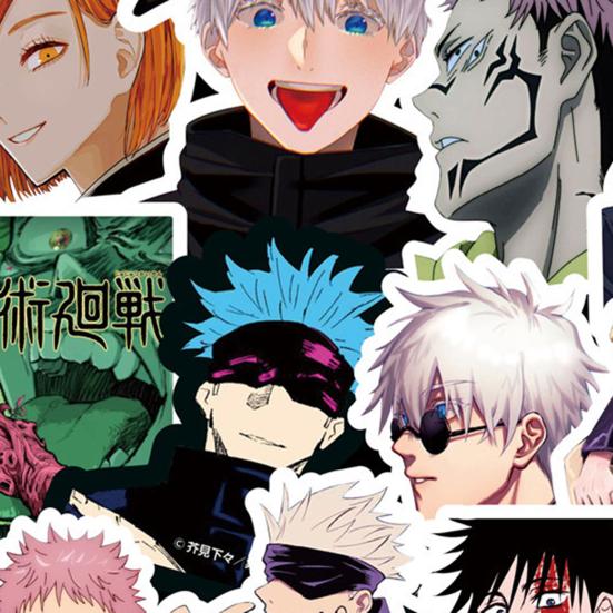 50 Stück Aufkleber Anime Jujutsu Kaisen Einfach anzubringende wasserdichte Cartoon-Aufkleber mit Graffiti-Motiv für Laptop